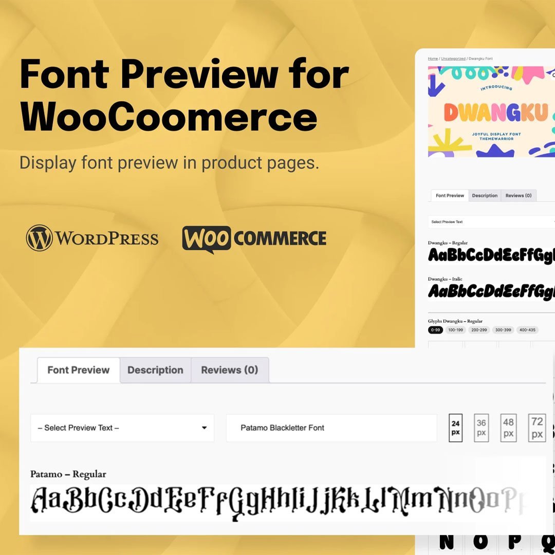 Font Preview Plugin for WooCommerce